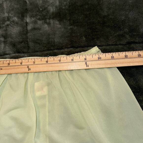 VTG Deena Intimates Half Slip Womens Medium Green Lace Trim Petticoat Underskirt - Picture 3 of 5
